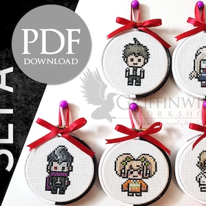 Danganronpa 2 Sprites Cross Stitch Set A