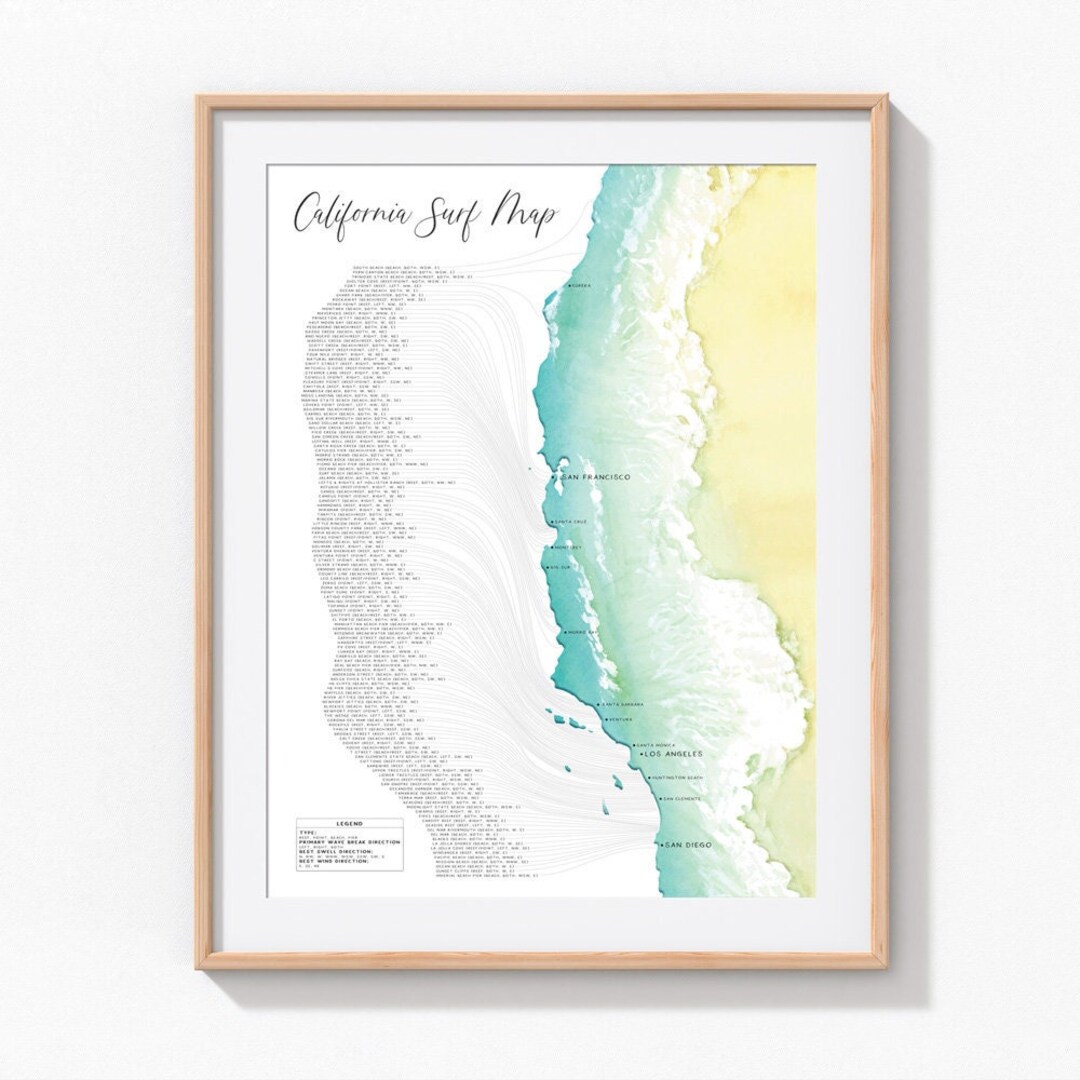 California Surf Spots Wall Art