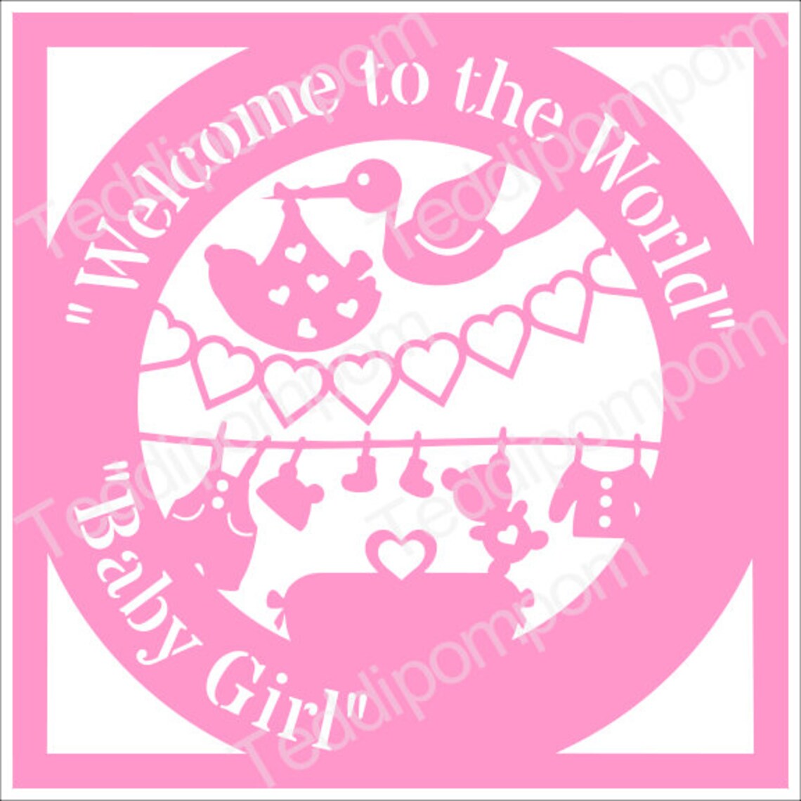 Download New baby svg Birth Announcement template baby girl svg | Etsy