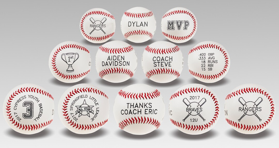 Set of 12 Custom Baseballs Team Discount Etsy
