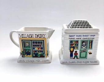 English Life Wade England Creamer Sugar With Lid Barry Smith & Barbara Wootton
