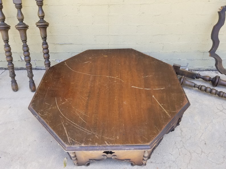 Antique Mersman Octagon Table Top With 8 Legs Primitive Etsy