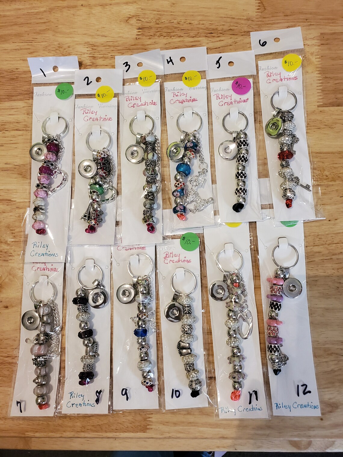 Pandora Style Key Rings With Snap Button Bases Etsy
