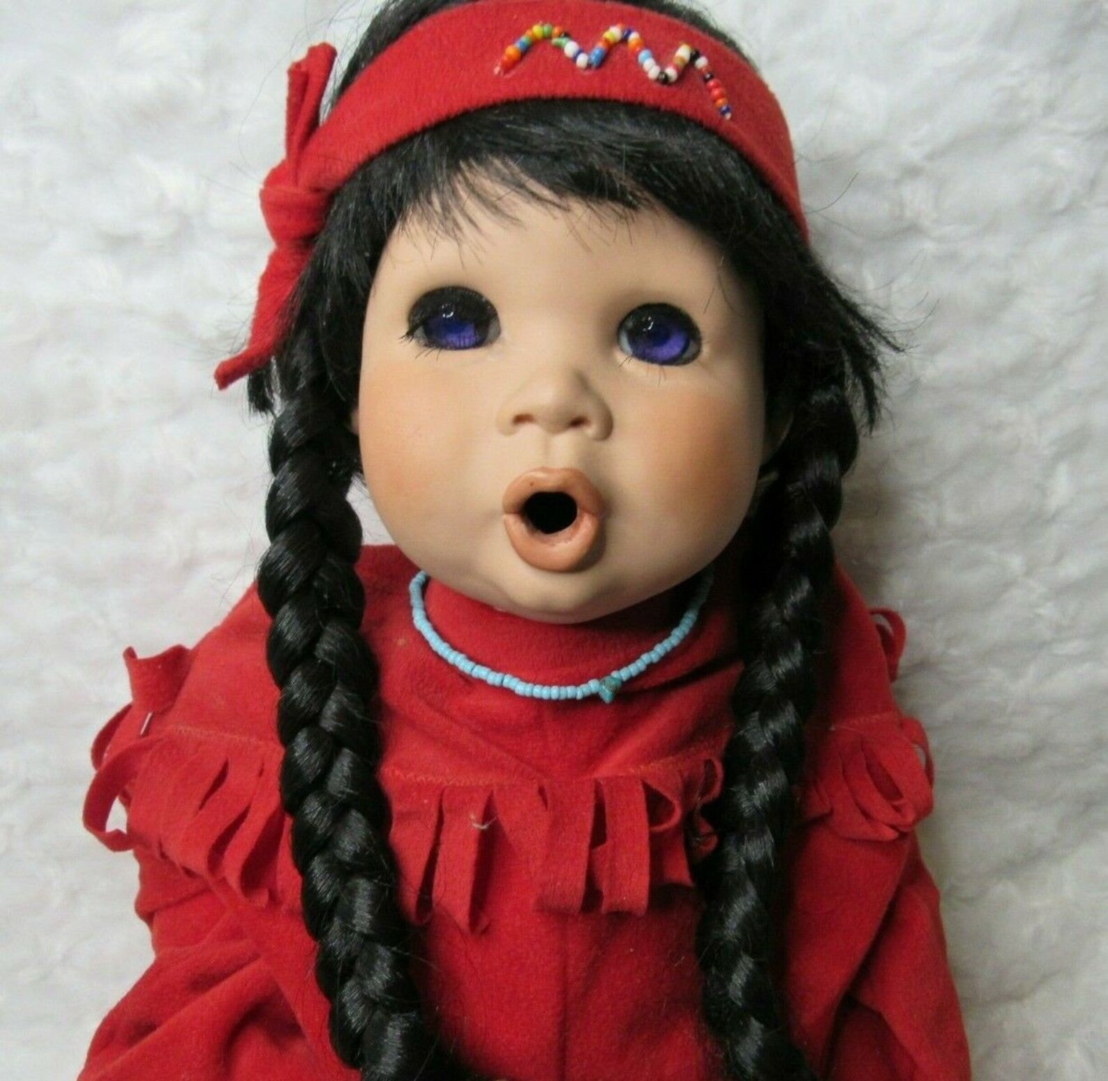 VTG Desert Southwest Native Baby Doll Braids Purple Eyes 3lbs Etsy