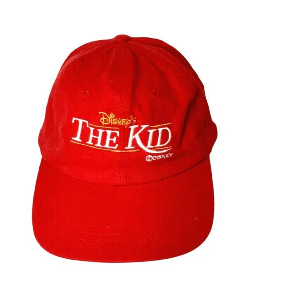 VTG Disneys The Kid Movie Promo Chapeau Casquette Brodée Rouge Réglable Headshots