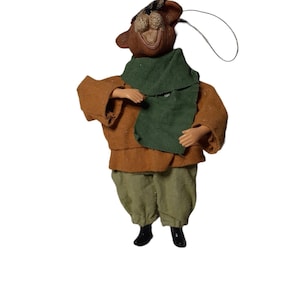 VTG Anthropomorphic Bear in Renaissance Clothing Christmas Ornament Plastic  7&quot;