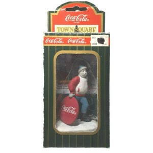 VTG Coca Cola Ornament Man Carrying Coca Cola Snow Saucer Snow Day Fun 1996