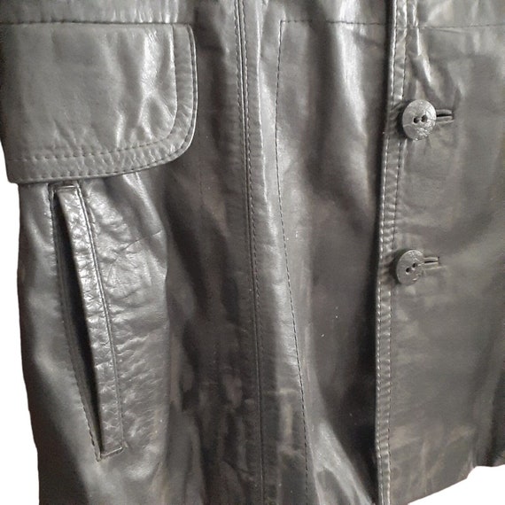 GENUINE LEATHER Mens Car Coat Jacket Vintage Fant… - image 4