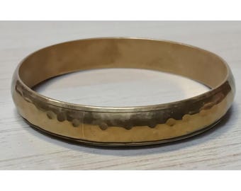 Womens Vintage Hammered Copper Bangle Bracelet