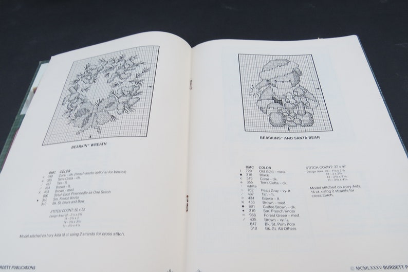Leisure Arts Christmas Stitchin/' 1981 Cross Stitch Tree Ornament Making