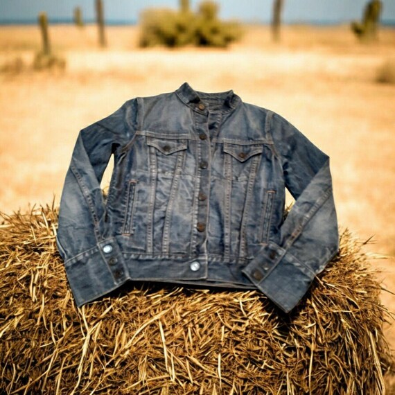 00s GAP denim jacket 3rd cotton×linen XL Vintage GAP 1969 Jean Jacket Blue Denim Heritage Trucker