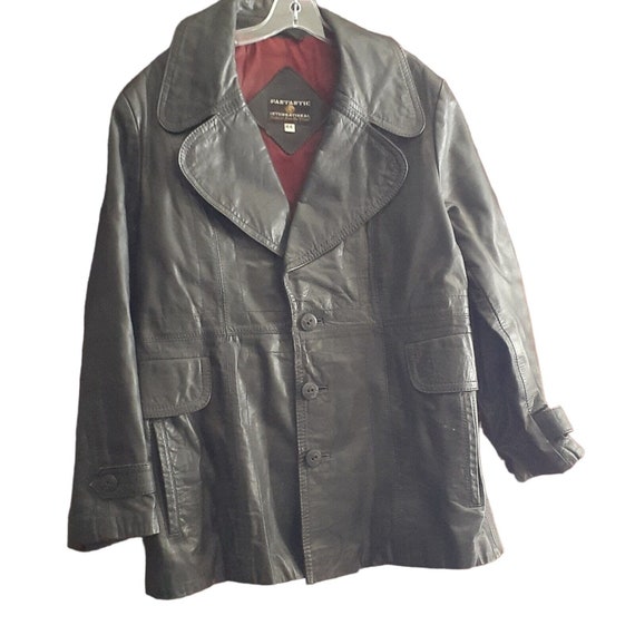 GENUINE LEATHER Mens Car Coat Jacket Vintage Fant… - image 1