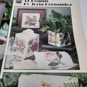 Plastic Canvas Tissue Box Covers Coasters Pattern Book State Flowers 1992