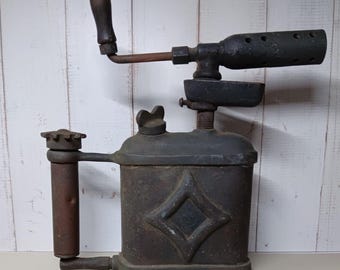 OTTO BERNZ Messing automatische zaklamp Model platte tank verhoogde diamant Vintage antiek