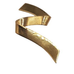 Signed Monet Gold Tone Ribbon Brooch Pin Vintage