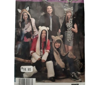 Simplicity Costumes 0213 Hood Scarves Leopard Bunny Bear Arm Leg Warmers Uncut
