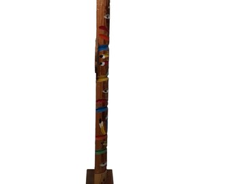 アンティーク雑貨 CHIPPEWA Boots Display Totem Pole Chippewa Souvenir Tabletop Totem Pole Hand Painted United States