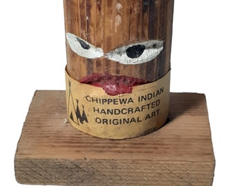 Chippewa Souvenir Tabletop Totem Pole Hand Painted United States