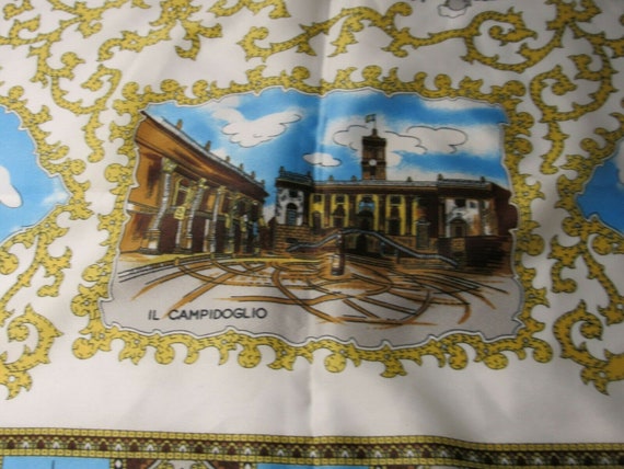 VTG Souvenir Scarf Rome Italy Landmarks in Italian - image 10