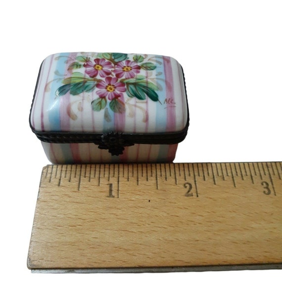 Trinket Box Signed Peint Main LIMOGES FRANCE Viol… - image 2