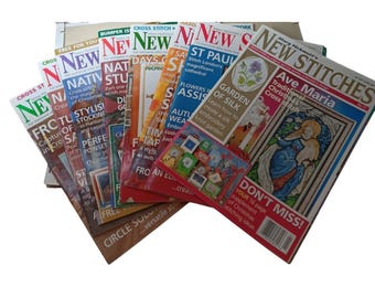 Lot of 8 Mary Hickmott's New Stitches Magazines Cross Stitch All Seasons Defunct