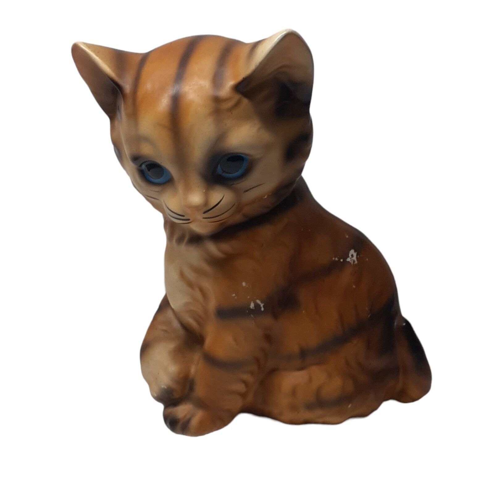 Orange Tabby Vintage Choice Imports Ceramic Orange Tabby Tiger Cat Blue Eyes
