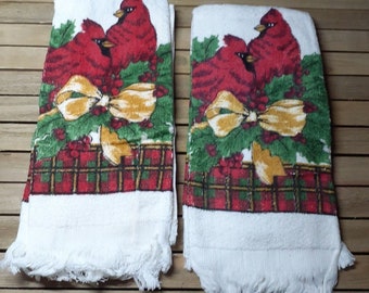 Wintervogel-Handtücher Set – 2 Stück, 35,6x71,1 Cm, Weich & Saugfähig, Weihnachtsdesign
