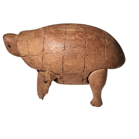 K*u様 木彫りの亀 プリミティブアンティーク木彫りのカメの民芸品 3.5インチ 南北戦争