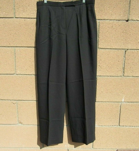 VTG Lauren Ralph Lauren Womens 100% Wool Black Trouser Pants Lined 12 