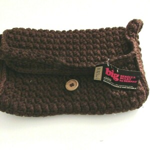 Heavy Yarn Crochet Hand Made Purse Brown Hand Crafted New