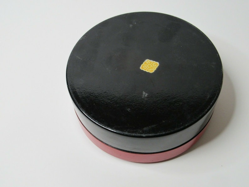 VTG OMC Lacquered 4 Round Coasters Japan Mount Fuji Travel Souvenir Mid Century