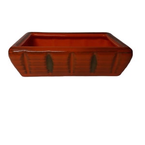 Royal Haeger R1869 Atomic Orange Candy Dish  Rectangular Halloween Fall Autumn