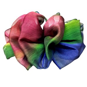 Vintage Hair Clip Barrette Bow Large Ombre Colorful Rich Rainbow Colors 3&quot;