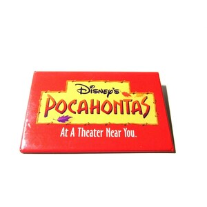 Disney Pinback Button Movie Promo 1995 Pocahontas At Theater Near You Premiere