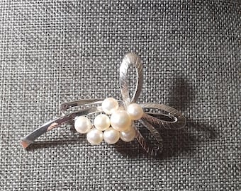 ヴィンテージ ミキモト パールブローチ：スターリングシルバー サイン