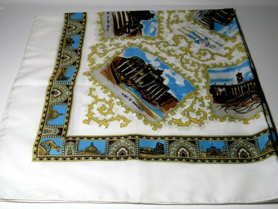 VTG Souvenir Scarf Rome Italy Landmarks in Italian - image 5