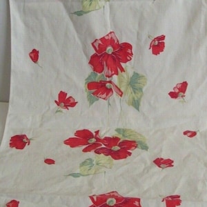 Vintage Cotton Table Runners Doilies Iceland Poppies Floral 3 Matching