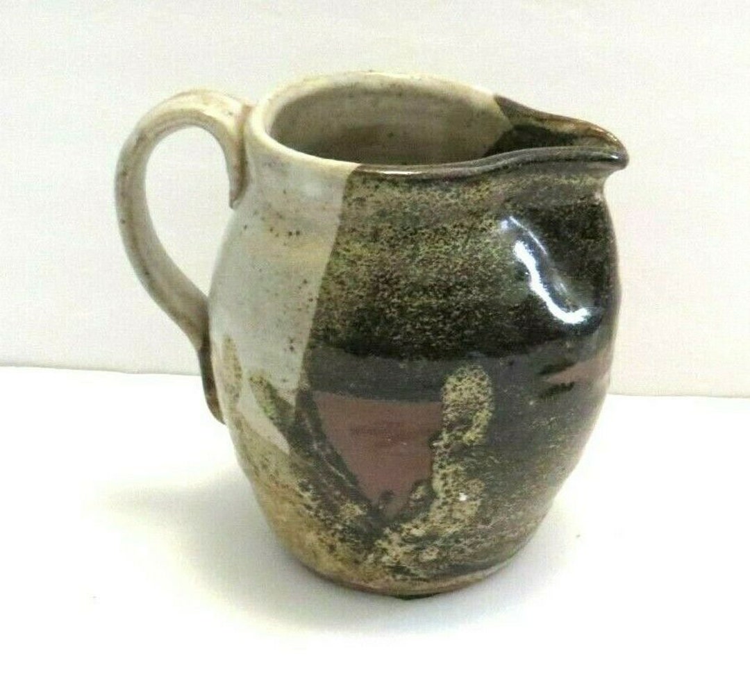 Vintage Pottery Art Pitcher Hand Made Signed Glazed Clay Art 1978 - Etsy