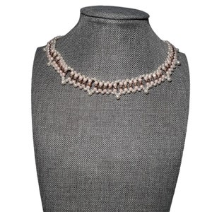 Collier ras de cou en perles de Hong Kong vintage 0,75&quot; de large x 14&quot; de long