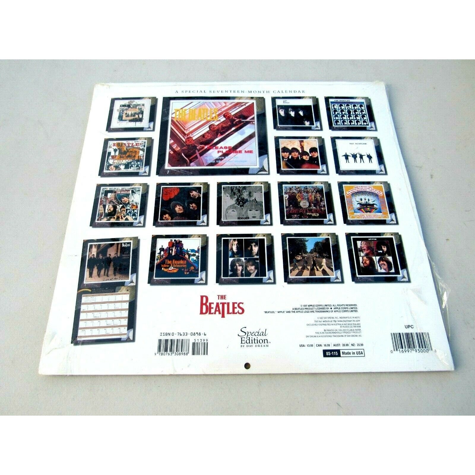 VTG 1997 the Beatles Calendar Sgt Peppers Lonely Heart Club Band 