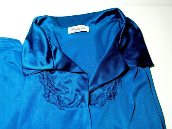 Vanity Fair Pajamas 1960's Slinky Teal Blue Viva … - image 7