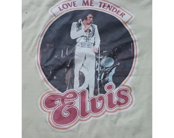 Vintage Elvis Love Me Tender Graphic T-Shirt (Size L) – 1960s/70s USA Single Stitch