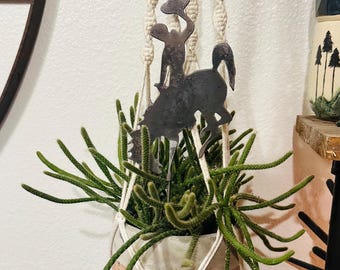 Bucking Horse Steamboat Cowboys Garden Stake Plant Stake Decoration Metal Plant Accessory