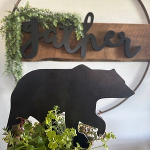 Bear Garden Stake Plant Stake Decoration Metal Plant Accessory