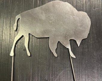 Buffalo Plant Stake Garden Stake Metal Decoration Plant Accessory