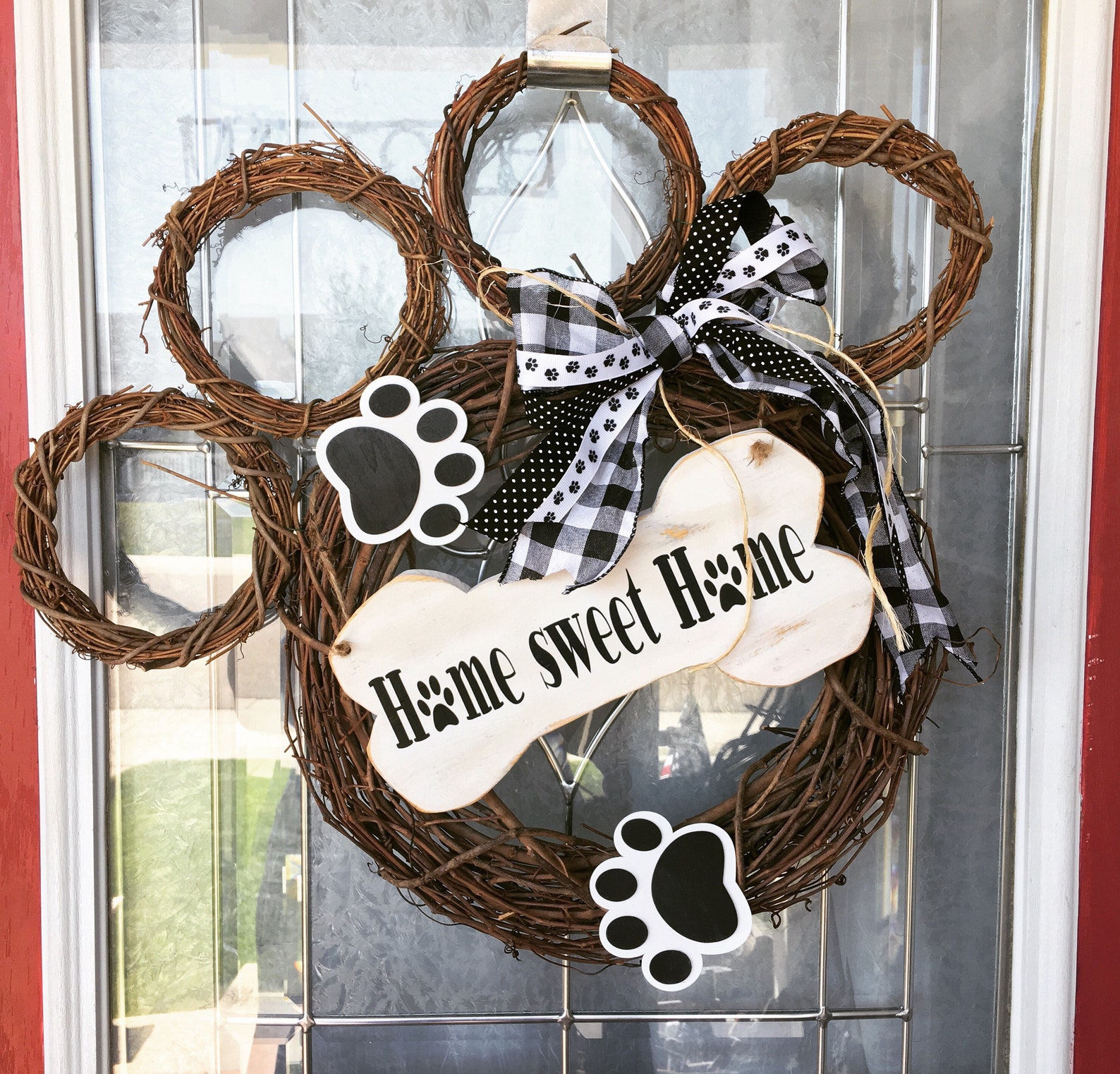 Dog Wreath Home Sweet Home Dog Paw Grapevine Wreath Dog Paw Wreath Dog Wreath Home Sweet Home Dog Paw Grapevine Wreath Dog Paw Wreath