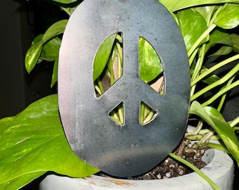 Peace Sign Garden Stake Plant Stake Decoration Metal Plant Accessory
