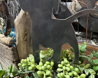 Puppy Garden Stake Dog Plant Stake Decoration Metal Plant Accessory