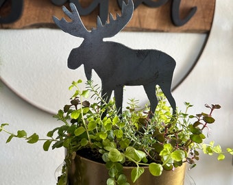 Moose Plant Stake Garden Stake Metal Decoration Plant Accessory