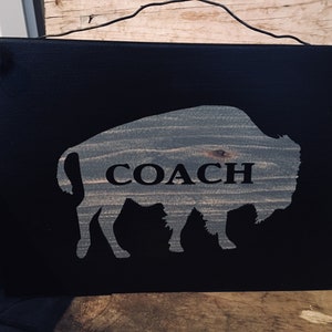 Coach thank you gift// Buffalo sign// coach&#39;s gift// coach appreciation// thank you gift// personalizable
